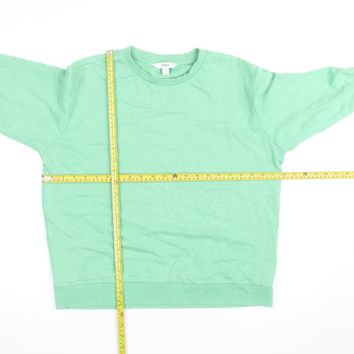 Marks and Spencer Men's Green Crew Neck Pullover Sweatshirt Size M