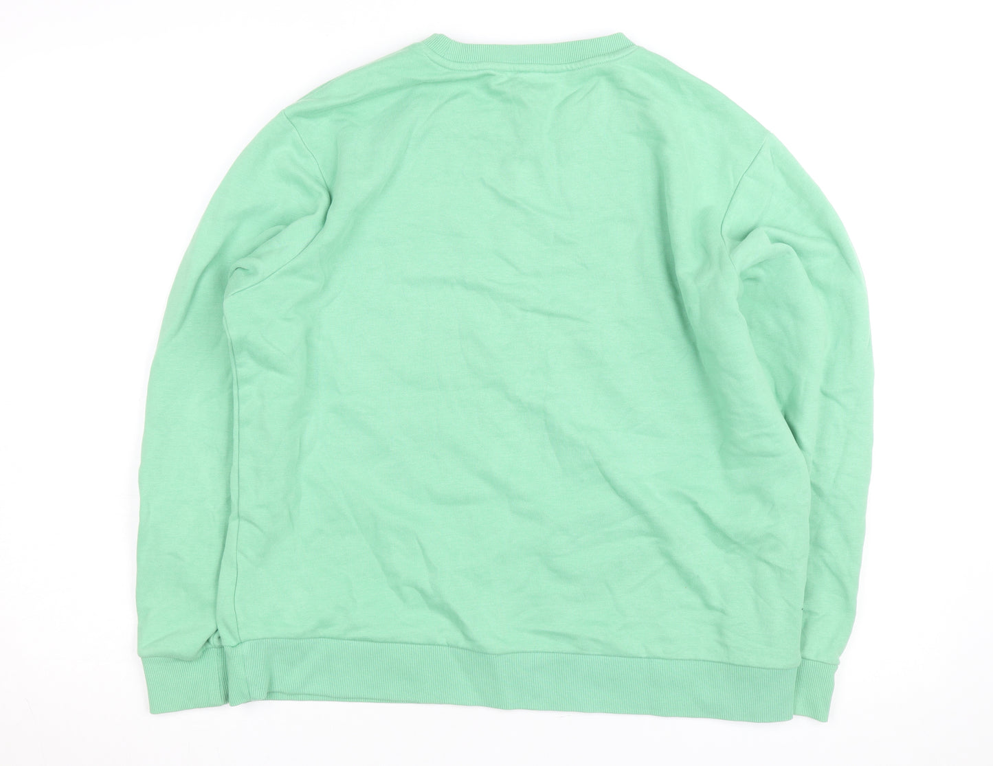 Marks and Spencer Men's Green Crew Neck Pullover Sweatshirt Size M