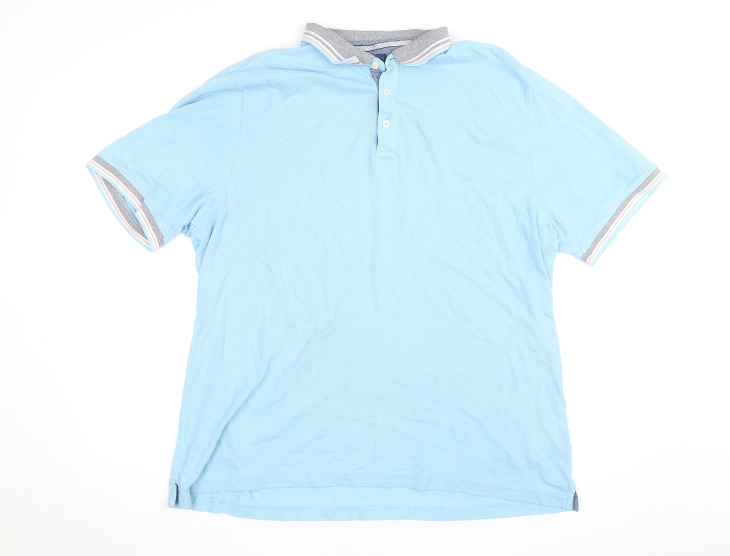 Lincoln Men's Blue 2XL Cotton Blend Short Sleeve Polo Shirt