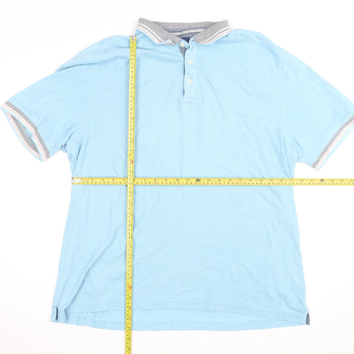 Lincoln Men's Blue 2XL Cotton Blend Short Sleeve Polo Shirt