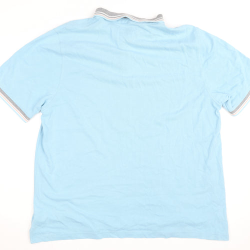 Lincoln Men's Blue 2XL Cotton Blend Short Sleeve Polo Shirt