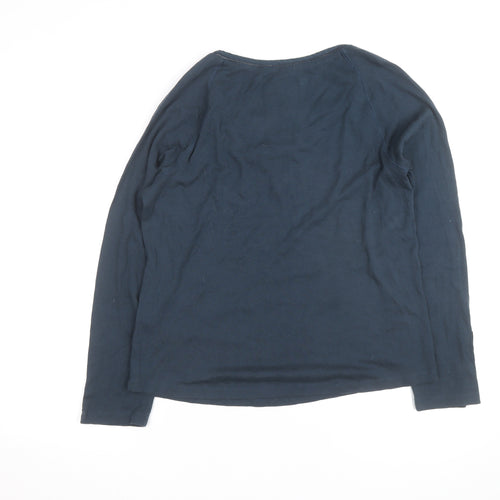Mistral Women’s Blue Long Sleeve Henley Cotton Top Size 18