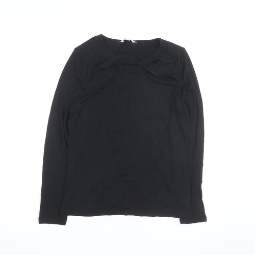 Marks and Spencer Womens Black Size 14 Long Sleeve Pullover Jumper