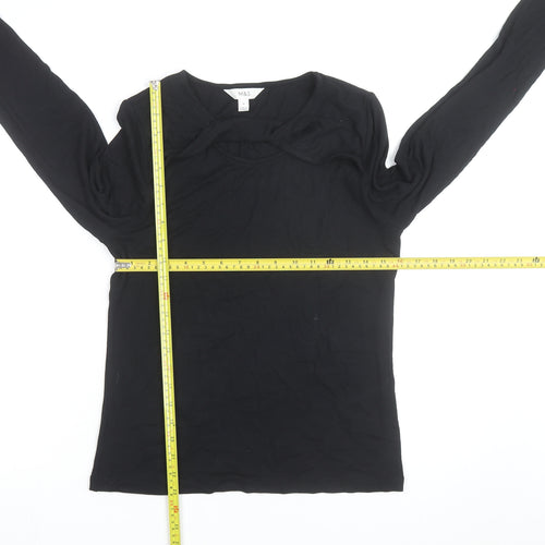 Marks and Spencer Womens Black Size 14 Long Sleeve Pullover Jumper