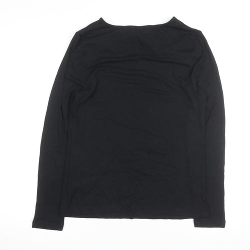Marks and Spencer Womens Black Size 14 Long Sleeve Pullover Jumper