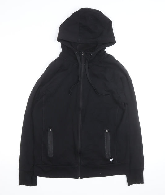Marks and Spencer Mens Black Full Zip Hoodie Size L Regular Fit