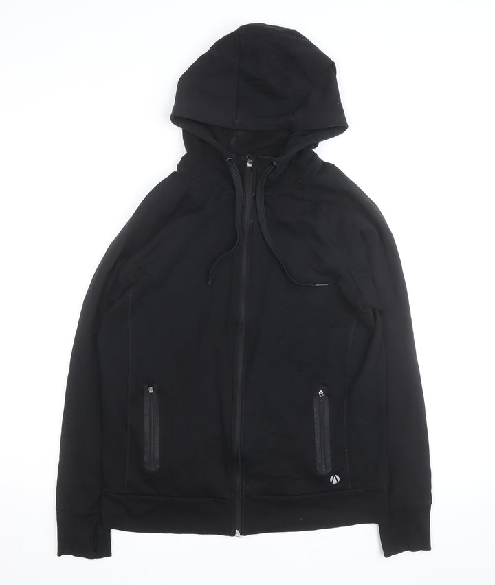 Marks and Spencer Mens Black Full Zip Hoodie Size L Regular Fit