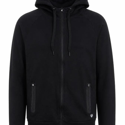 Marks and Spencer Mens Black Full Zip Hoodie Size L Regular Fit