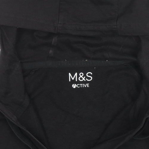 Marks and Spencer Mens Black Full Zip Hoodie Size L Regular Fit