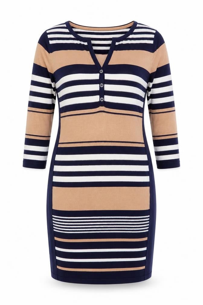 Phase Eight Women’s Multicoloured Striped Knit Bodycon Dress Size 14