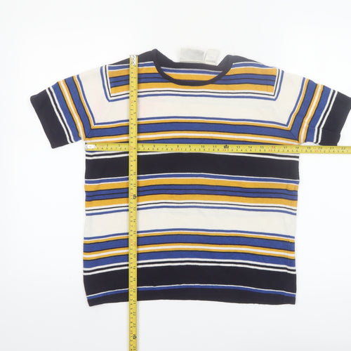 Liz Claiborne Women's Multicoloured Petite S Striped Short Sleeve Knit Jumper