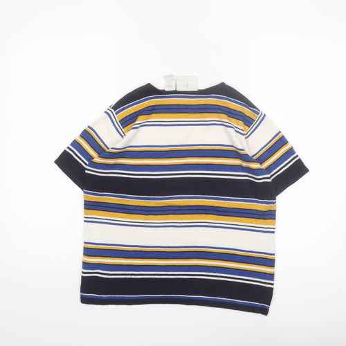 Liz Claiborne Women's Multicoloured Petite S Striped Short Sleeve Knit Jumper