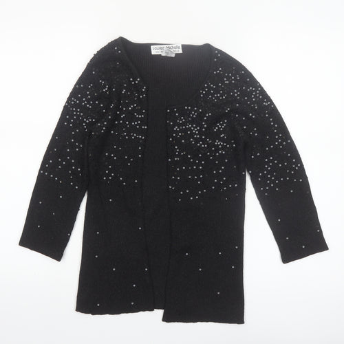 Lauren Michelle Women's Black Sequin Knit Cardigan M