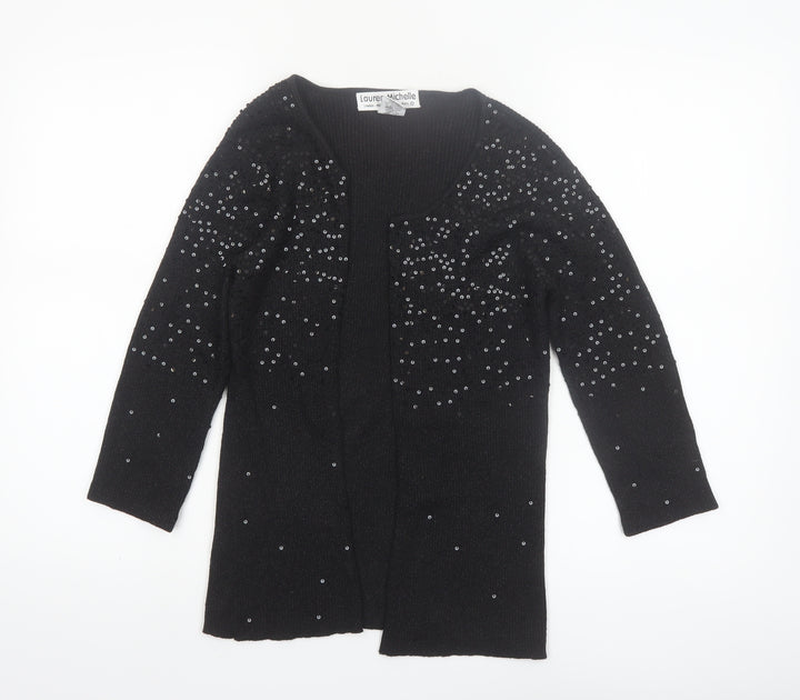 Lauren Michelle Women's Black Sequin Knit Cardigan M