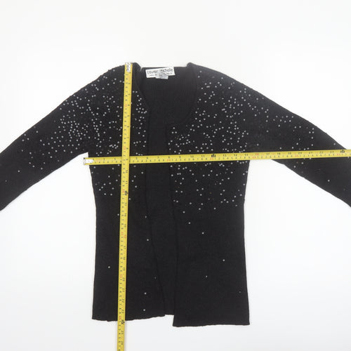 Lauren Michelle Women's Black Sequin Knit Cardigan M