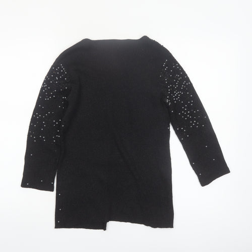 Lauren Michelle Women's Black Sequin Knit Cardigan M