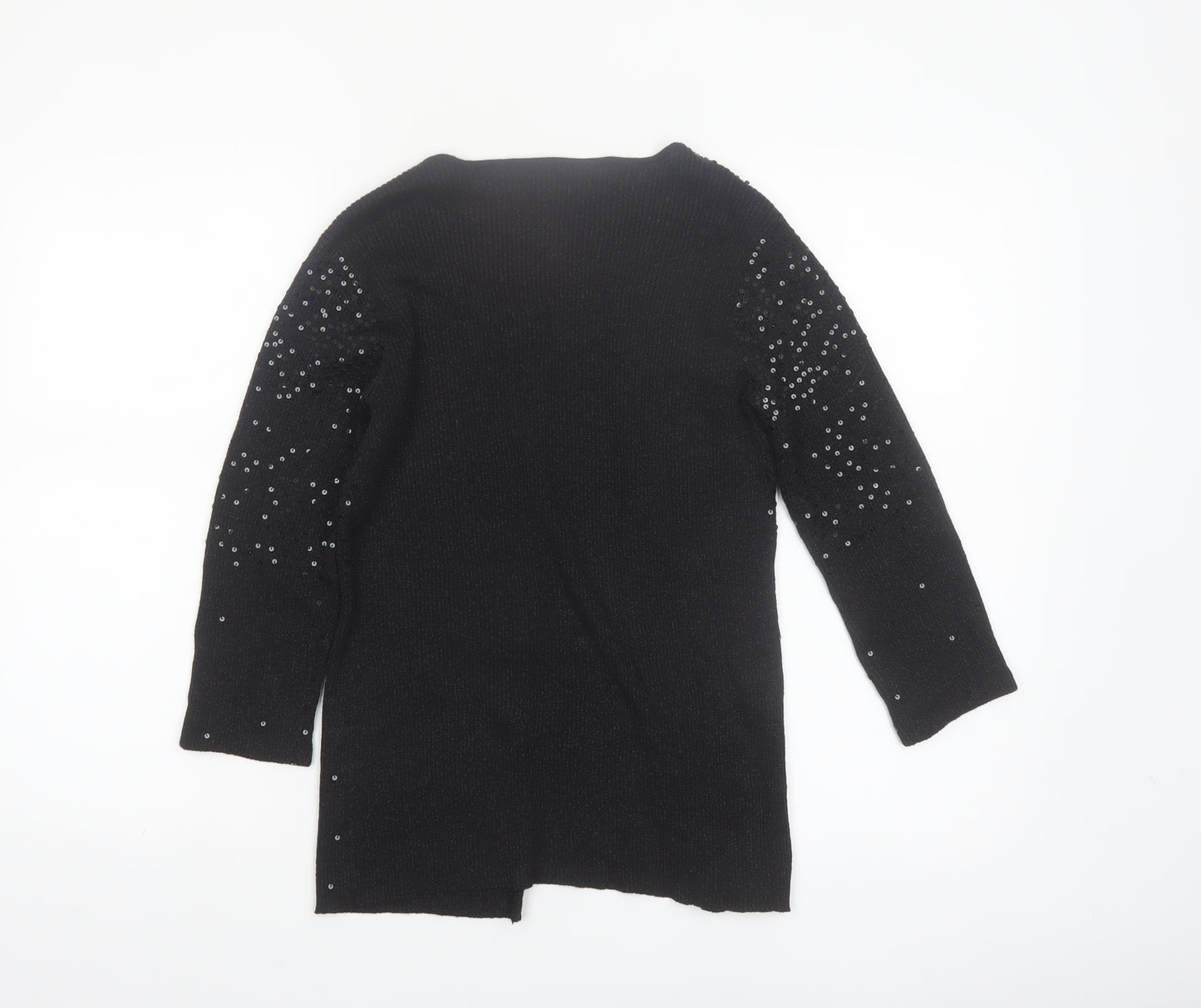 Lauren Michelle Women's Black Sequin Knit Cardigan M