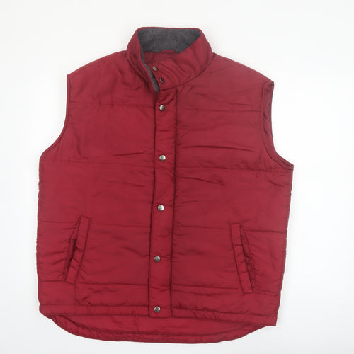 Basic Editions Men's Red Padded Bodywarmer Waistcoat Medium
