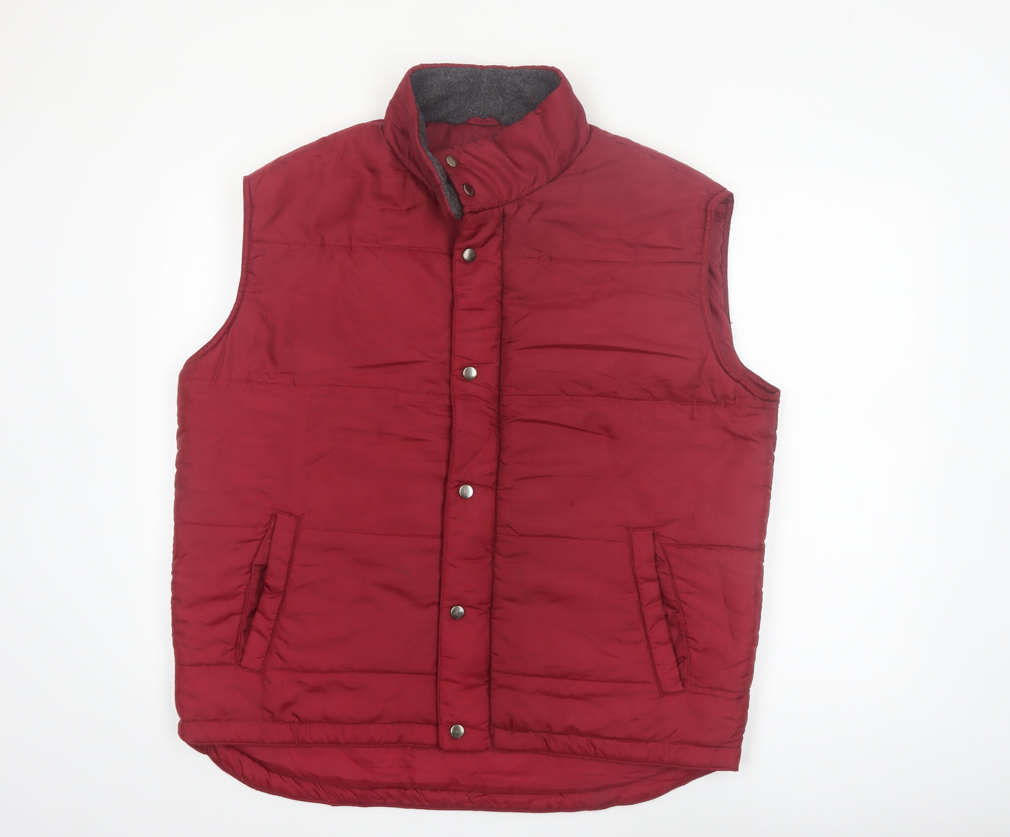 Basic Editions Men's Red Padded Bodywarmer Waistcoat Medium