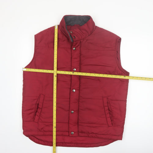 Basic Editions Men's Red Padded Bodywarmer Waistcoat Medium