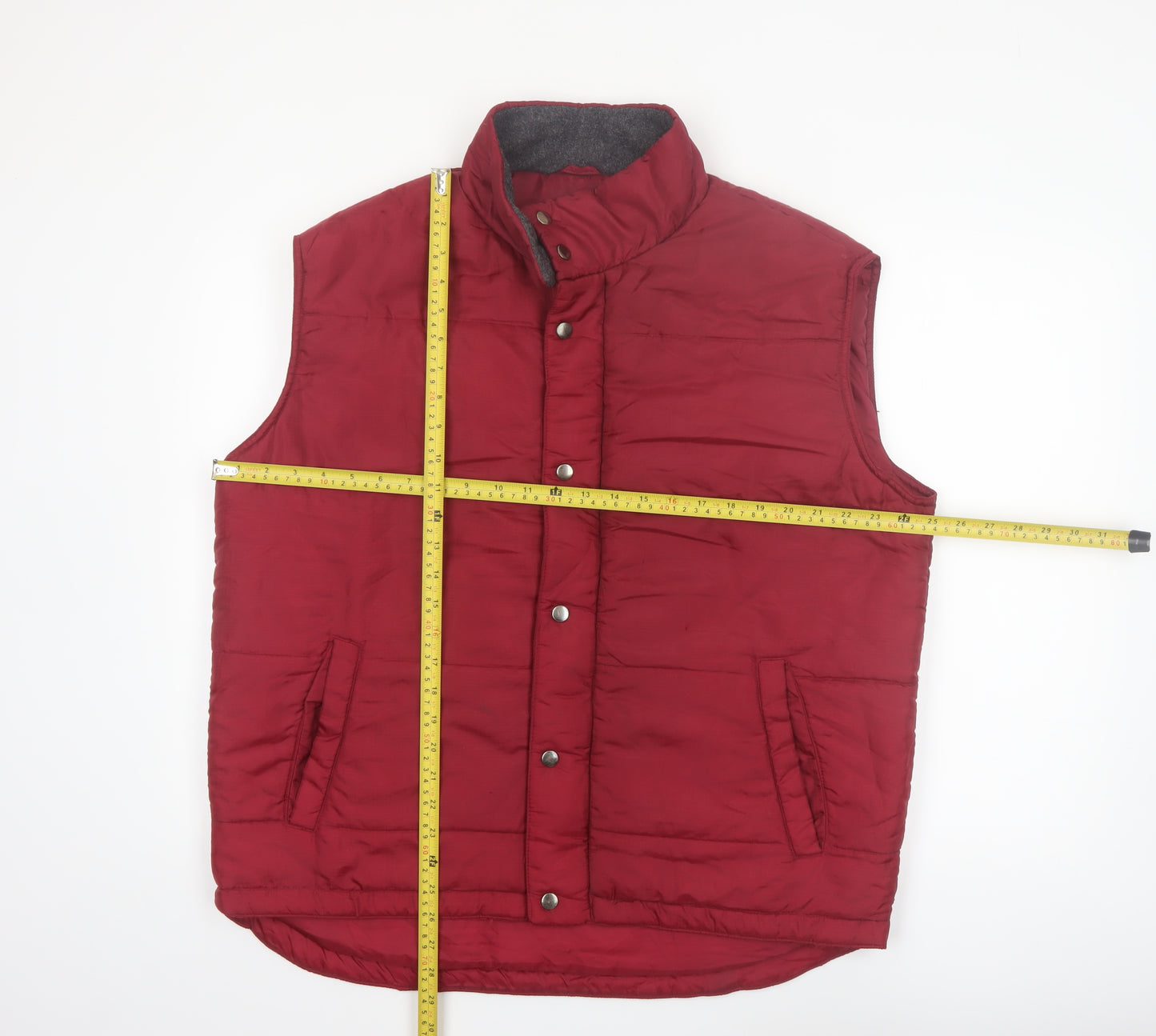 Basic Editions Men's Red Padded Bodywarmer Waistcoat Medium