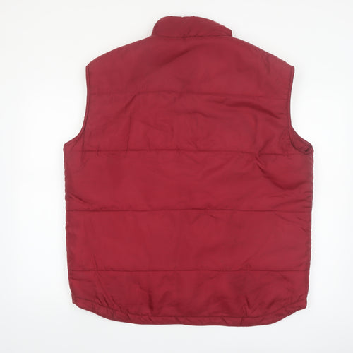 Basic Editions Men's Red Padded Bodywarmer Waistcoat Medium