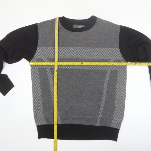 Vroom & Dreesmann Men's Grey Pullover Jumper Size L Knit Polyester