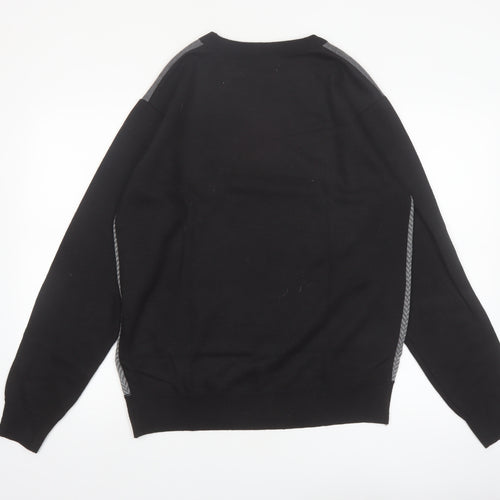 Vroom & Dreesmann Men's Grey Pullover Jumper Size L Knit Polyester