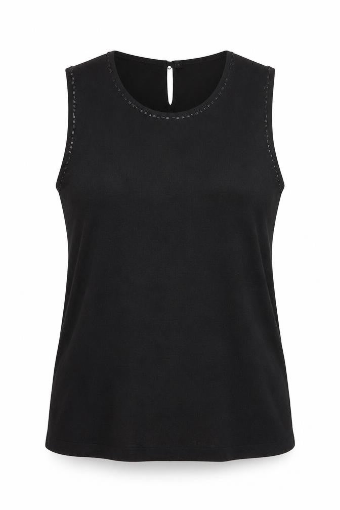 Front view of Twilfit Women's Black Cotton Viscose Tank Top L