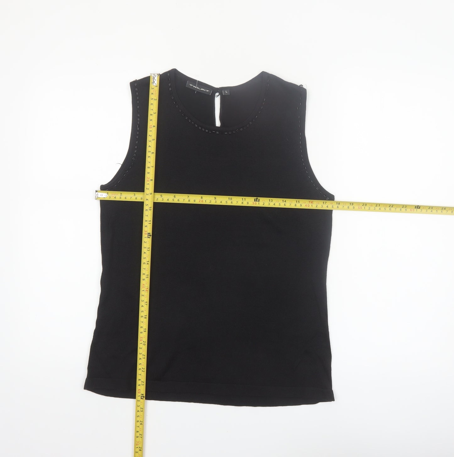 Twilfit Women's Black Cotton Viscose Tank Top L