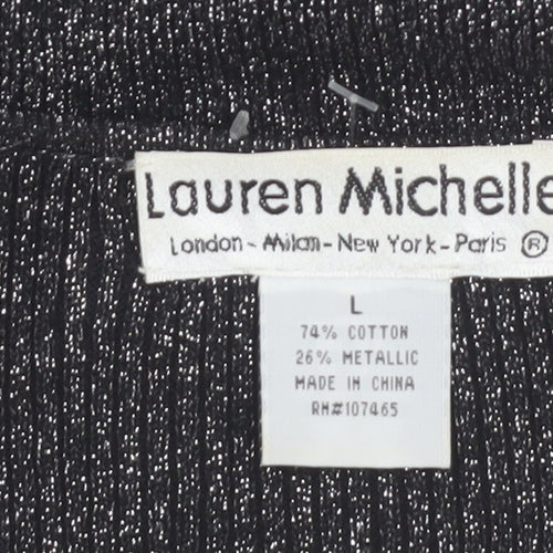 Lauren Michelle Women's Black L Sequin Knit Pullover Jumper