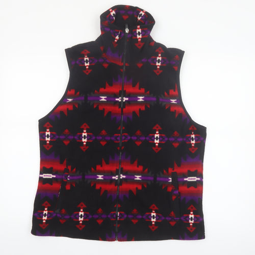 Chaps Womens Multicoloured Fleece Zip Waistcoat XL Aztec Pattern