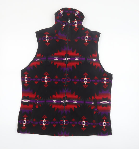 Chaps Womens Multicoloured Fleece Zip Waistcoat XL Aztec Pattern