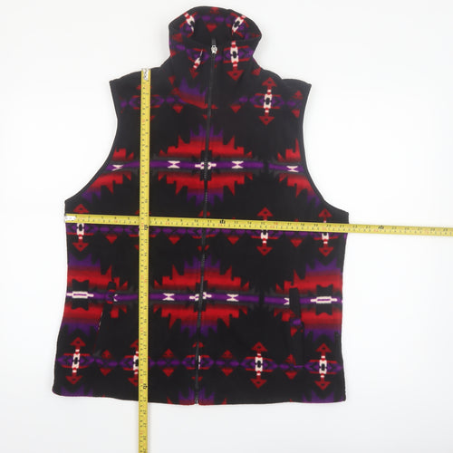 Chaps Womens Multicoloured Fleece Zip Waistcoat XL Aztec Pattern