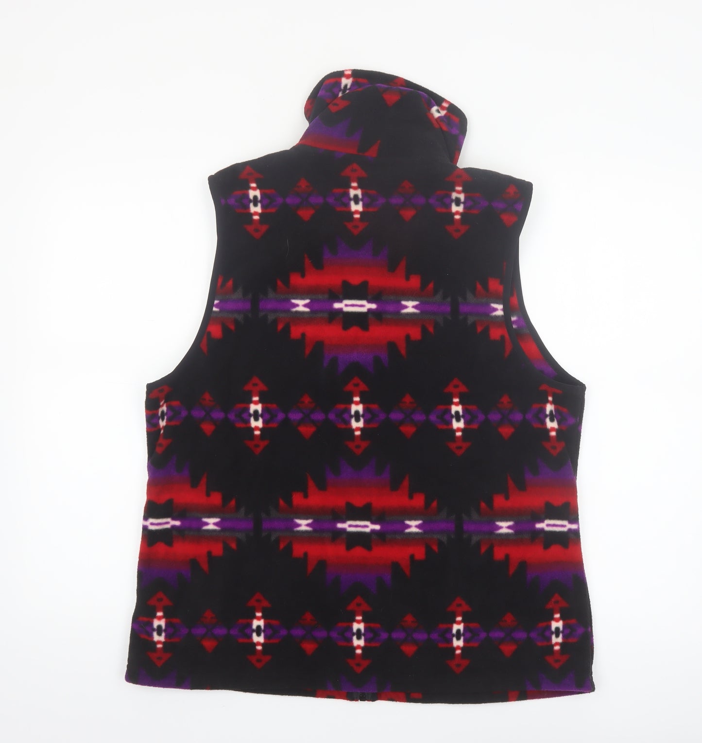 Chaps Womens Multicoloured Fleece Zip Waistcoat XL Aztec Pattern