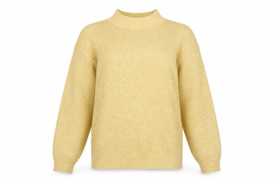 Front view of Alfred Dunner women’s beige metallic jumper, size M