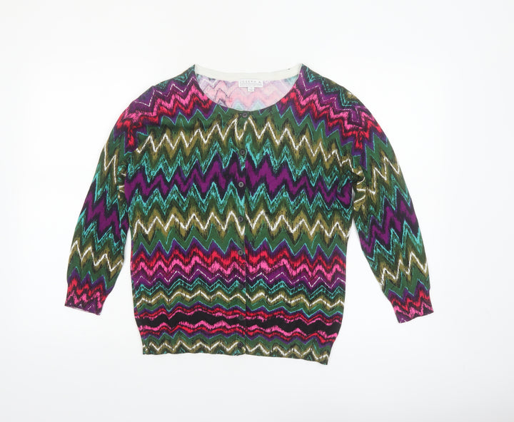 Joseph A. Women’s Multicoloured M Geometric Knit Cardigan