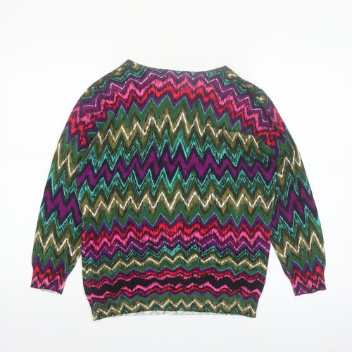Joseph A. Women’s Multicoloured M Geometric Knit Cardigan