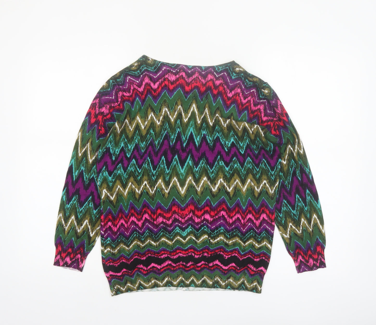 Joseph A. Women’s Multicoloured M Geometric Knit Cardigan