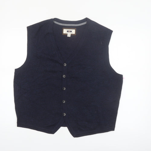 Joseph Abboud Men's Blue Wool Blend XL Sleeveless Vest Jumper