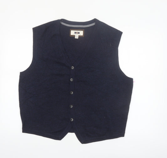 Joseph Abboud Men's Blue Wool Blend XL Sleeveless Vest Jumper