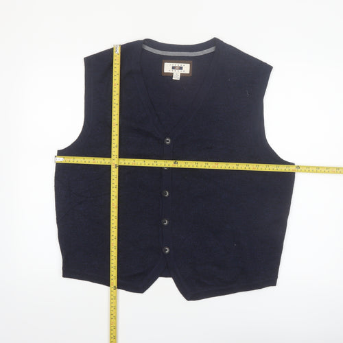 Joseph Abboud Men's Blue Wool Blend XL Sleeveless Vest Jumper