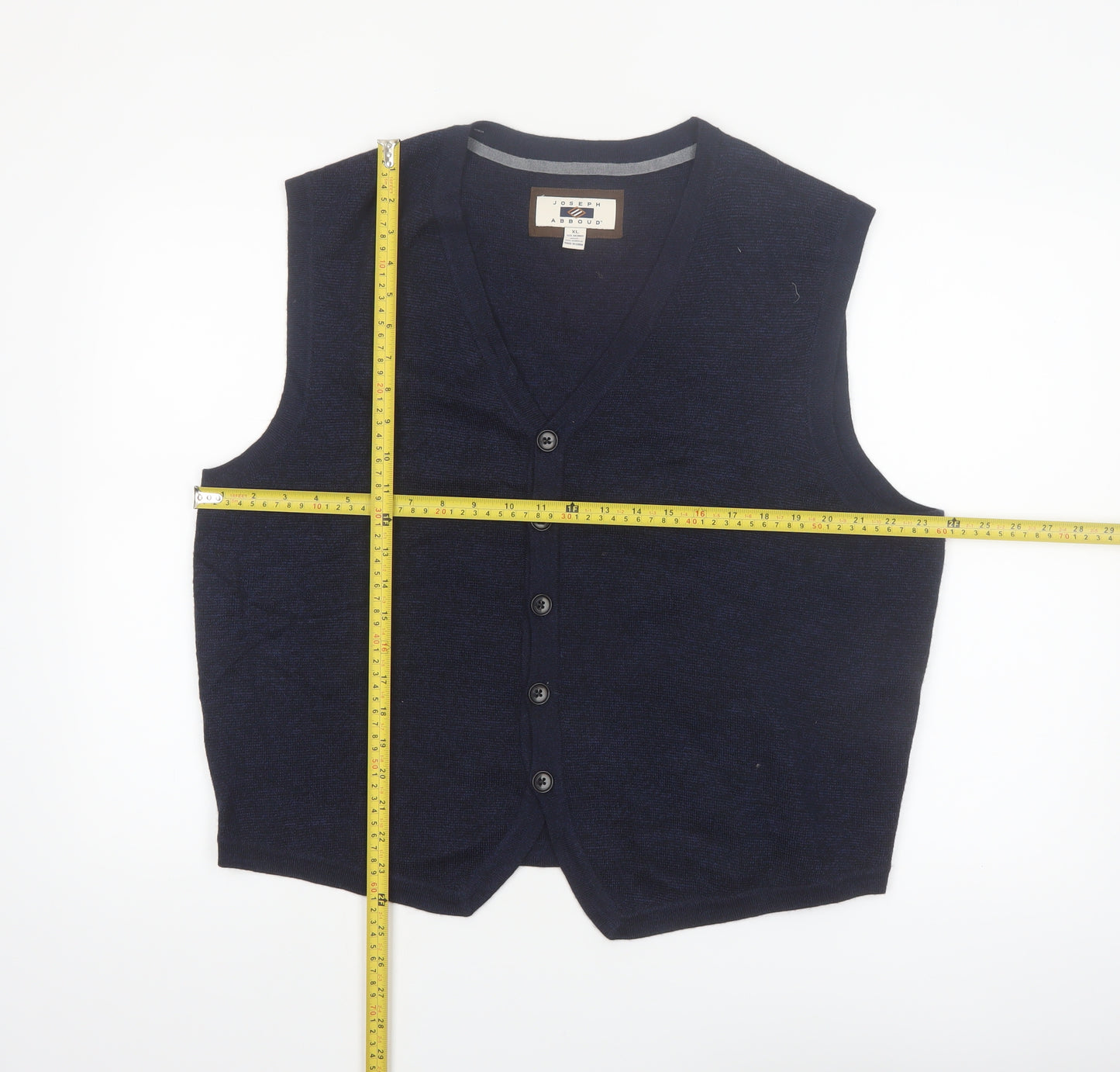 Joseph Abboud Men's Blue Wool Blend XL Sleeveless Vest Jumper