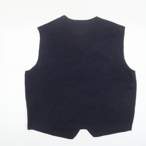 Joseph Abboud Men's Blue Wool Blend XL Sleeveless Vest Jumper