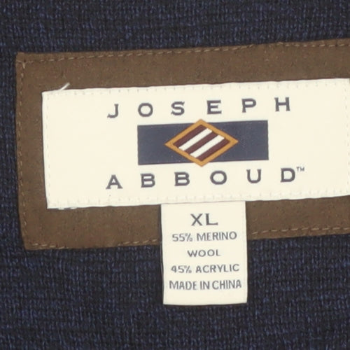 Joseph Abboud Men's Blue Wool Blend XL Sleeveless Vest Jumper
