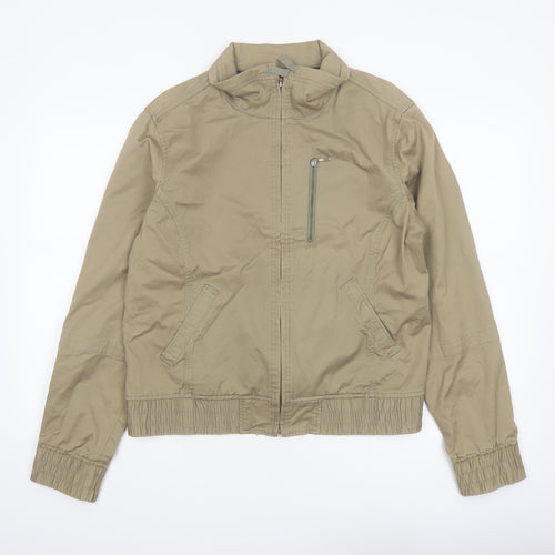 Columbia Mens Beige Cotton Twill Bomber Jacket L Regular Fit