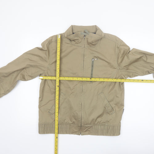 Columbia Mens Beige Cotton Twill Bomber Jacket L Regular Fit