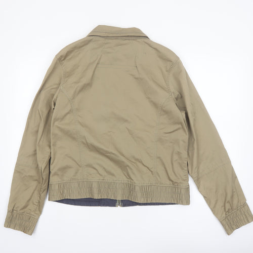 Columbia Mens Beige Cotton Twill Bomber Jacket L Regular Fit