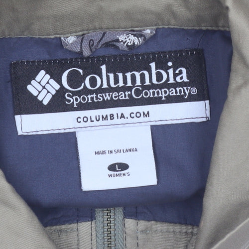 Columbia Mens Beige Cotton Twill Bomber Jacket L Regular Fit