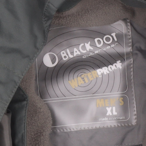 Black Dot Men's Green Waterproof Hooded Parka Jacket XL
